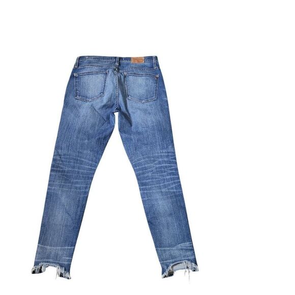 Madewell High Rise Skinny Distressed Frayed Hem Jeans Womens Size 10 Blue - Picture 5 of 10